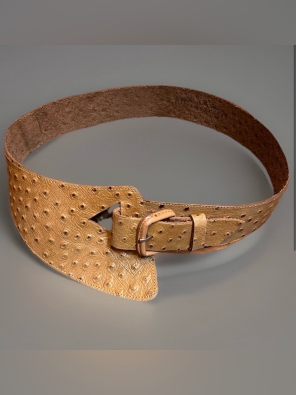 Vintage The Limited Express Cowhide Leather Wide Corset Belt Medium Tan Brown